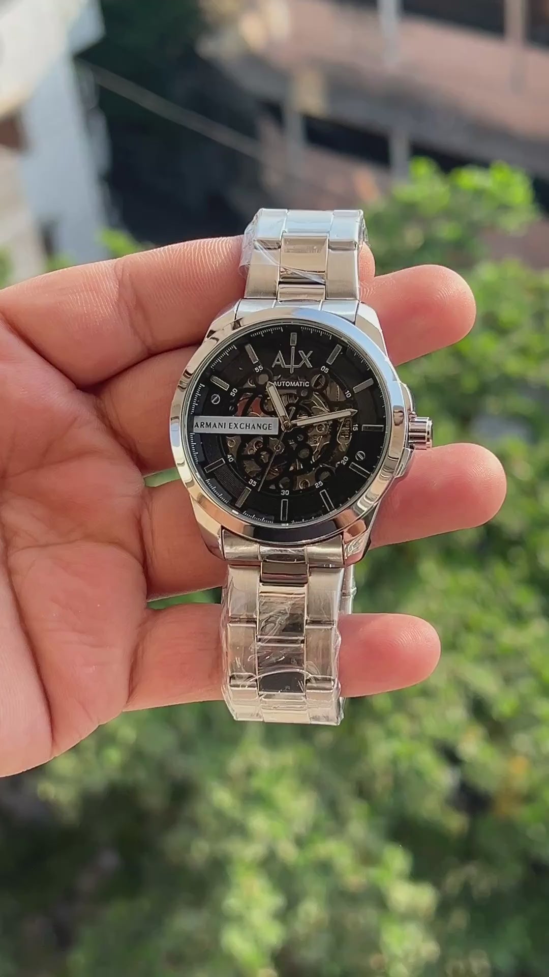 Armani-Exchange-Silver-Stainless-Steel-Case-Textured-Crown-First-Copy-Anzoro