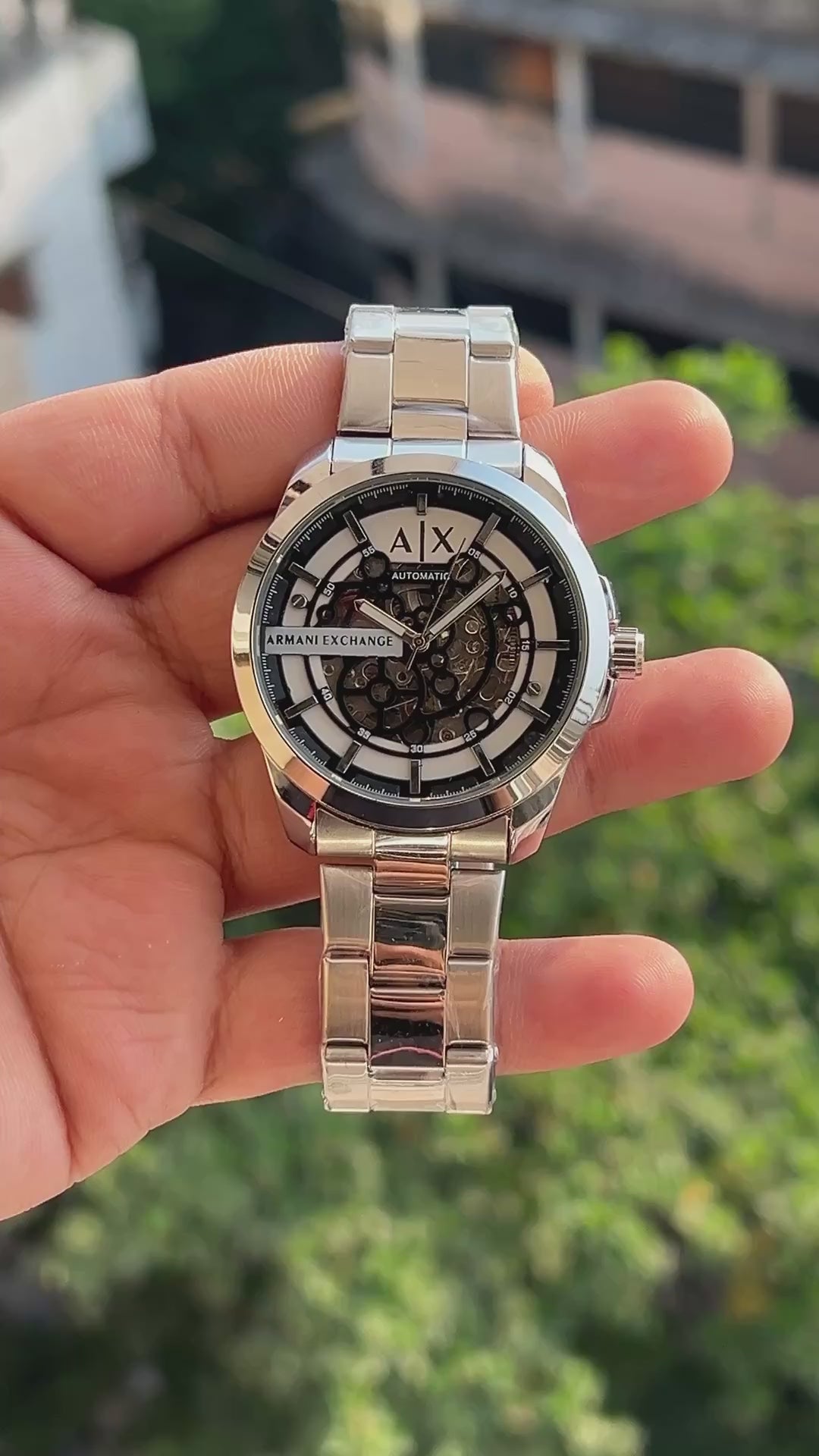 Armani-Exchange-Silver-Stainless-Steel-Case-Textured-Crown-First-Copy-Anzoro